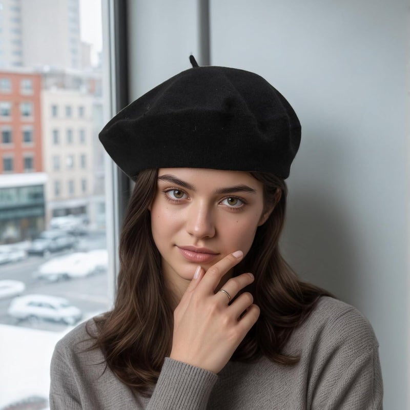 AURORAAEGIS French Beret Hats for Women - Classic Wool Beret Hats Soft Knit Winter Cloche for Daily Outfits - Image 5